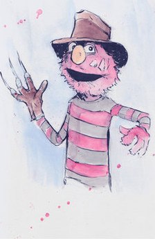 Elmo as Freddy Kreuger 