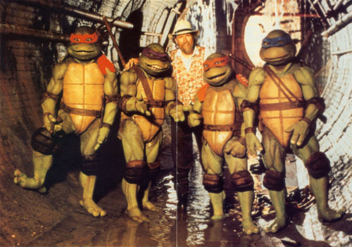 Jim Henson with the Ninja Turtles