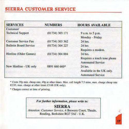 Sierra Customer Service