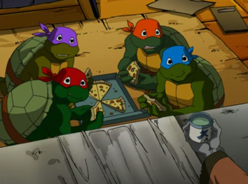 Toddler Turtles Eating Pizza