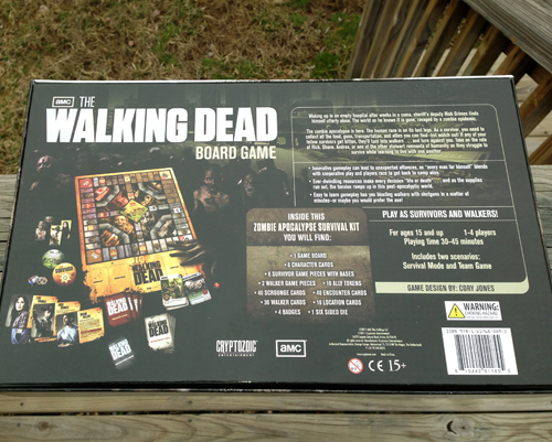 Walking Dead Board Game Back Cover